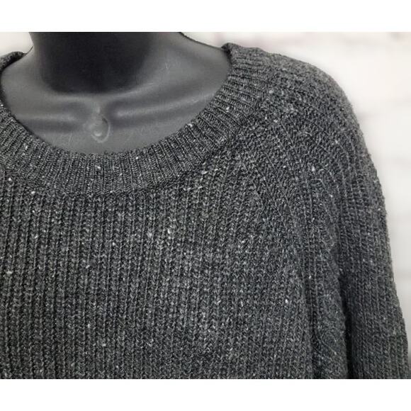 Madewell Pullover Rib Knit Wool Blend Dress Size Large in Flecked Charcoal NWT - Picture 4 of 6
